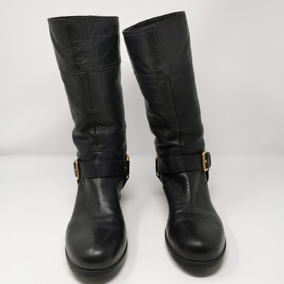 Prada Leather Boots with Gold Link Detail - Picture 3 of 12
